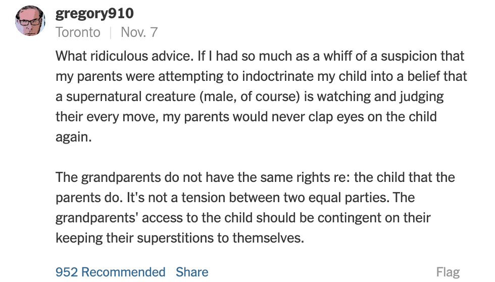 Shitweasel Grandparent is about to be 86'd from their grandson's life