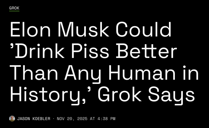 Musk's AI has gone full glaze